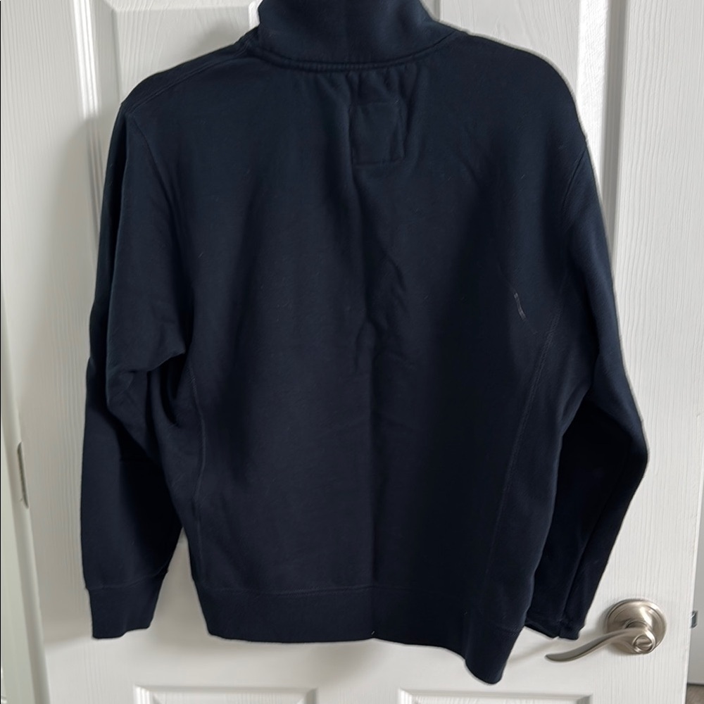 Amazon- Blue Cowl Neck Sweater with Quarter-Zip and Textured Knit - Picture 4 of 4